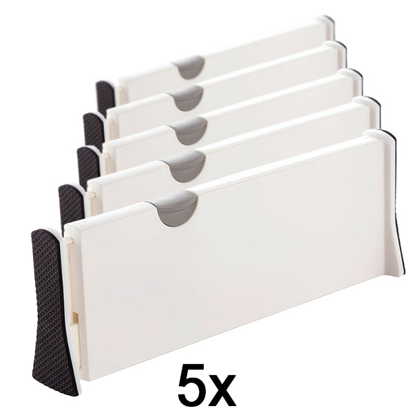 5x Separator reglabil pentru sertare sau rafturi | DIVISERINO
