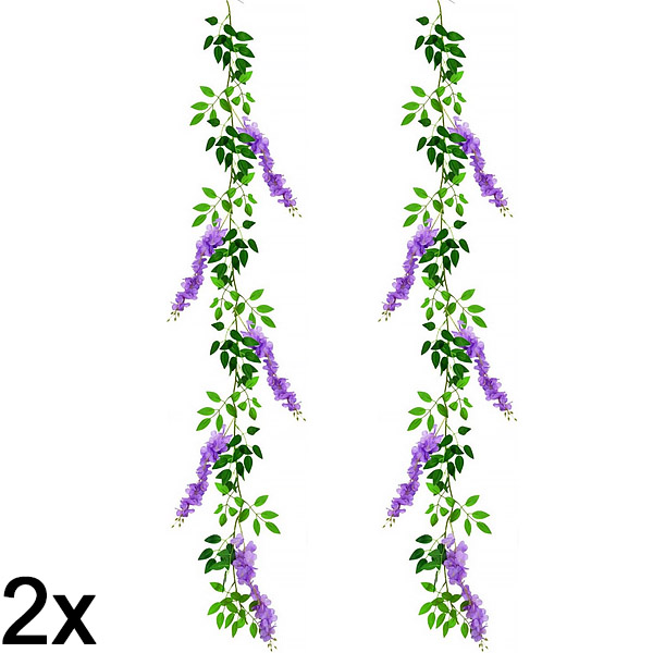 2x Șir de flori artificiale de glicină | WISBLOOM