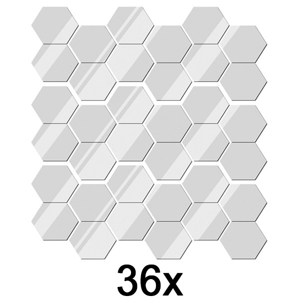 3x Stickere de perete cu oglindă (set de 12) | HEXAGEM
