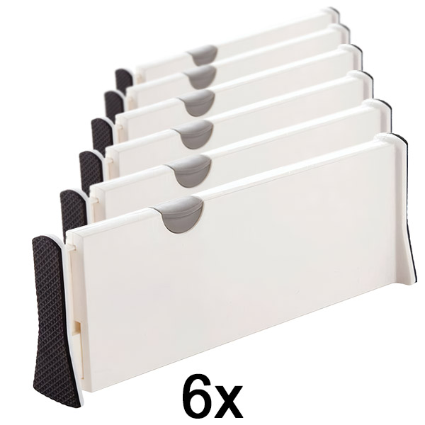 6x Separator reglabil pentru sertare sau rafturi | DIVISERINO