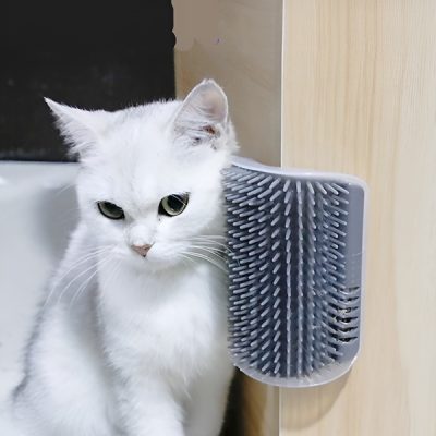 Perie de colț pentru autoîngrijirea pisicii – montare cu adeziv sau șuruburi | CATGROOM